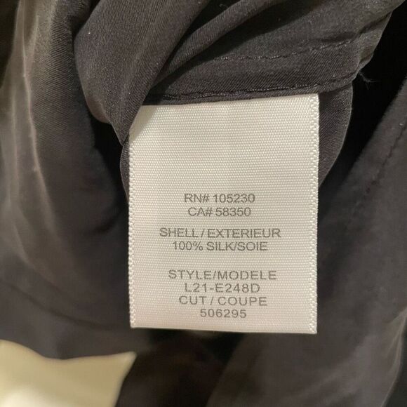 Equipment Femme Black Silk Lace Sleeve Blouse Size M Quinn Goth Emo Whimsigoth - Picture 3 of 6